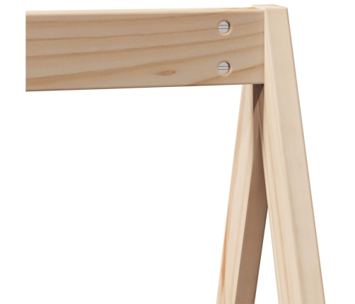 vidaXL divstāvu gulta ar jumtu, 80x200 cm, priedes masīvkoks