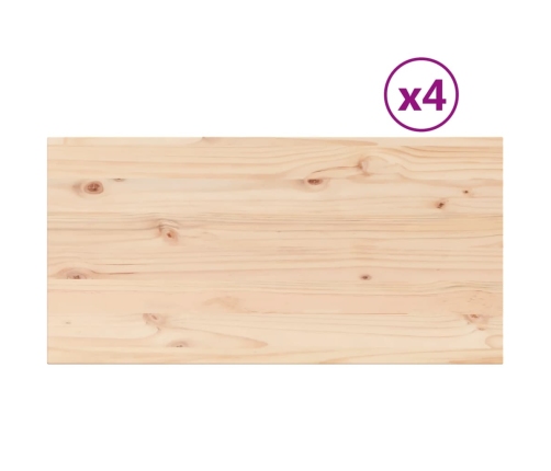 vidaXL galda virsmas, 4 gab., 90x45x2,5 cm, taisnstūra, priedes koks