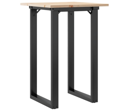 vidaXL virtuves galds, O-rāmis, 50x50x75 cm, priedes koks, čuguns