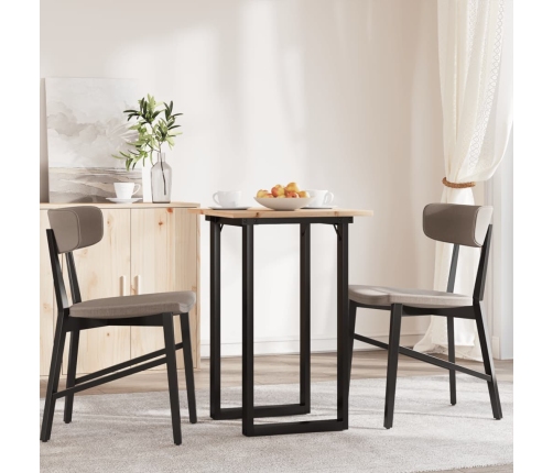 vidaXL virtuves galds, O-rāmis, 50x50x75 cm, priedes koks, čuguns