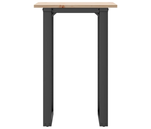 vidaXL virtuves galds, O-rāmis, 50x50x75 cm, priedes koks, čuguns