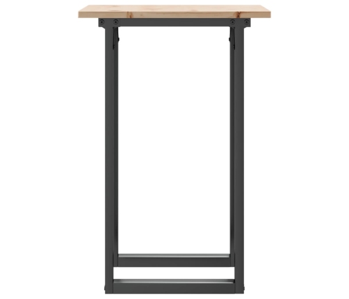 vidaXL virtuves galds, O-rāmis, 50x50x75 cm, priedes koks, čuguns