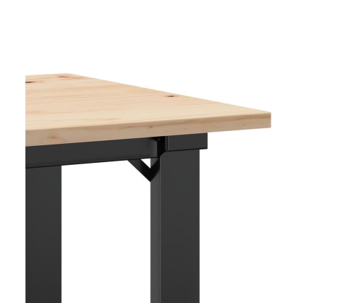 vidaXL virtuves galds, O-rāmis, 50x50x75 cm, priedes koks, čuguns