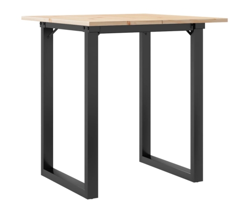 vidaXL virtuves galds, O-rāmis, 70x70x75 cm, priedes koks, čuguns