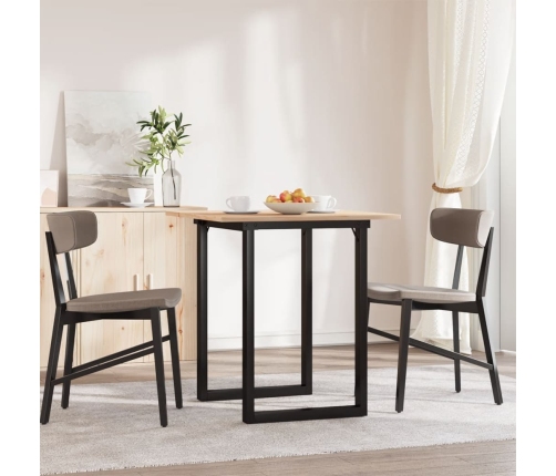 vidaXL virtuves galds, O-rāmis, 70x70x75 cm, priedes koks, čuguns