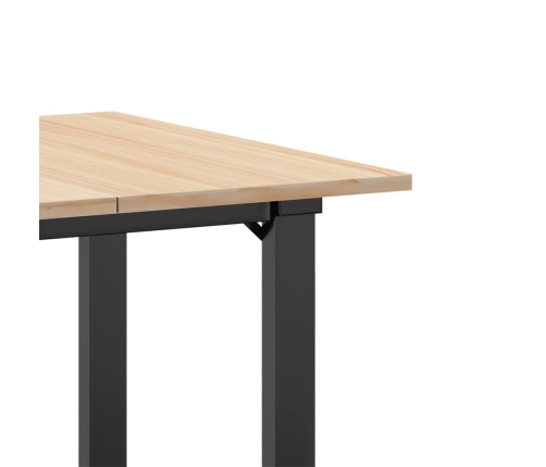 vidaXL virtuves galds, O-rāmis, 70x70x75 cm, priedes koks, čuguns