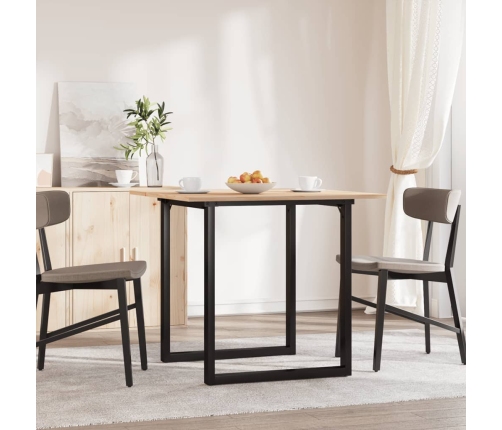 Virtuves Galds, O-Rāmis, 90X90X75 Cm, Priedes Koks, Čuguns Vidaxl