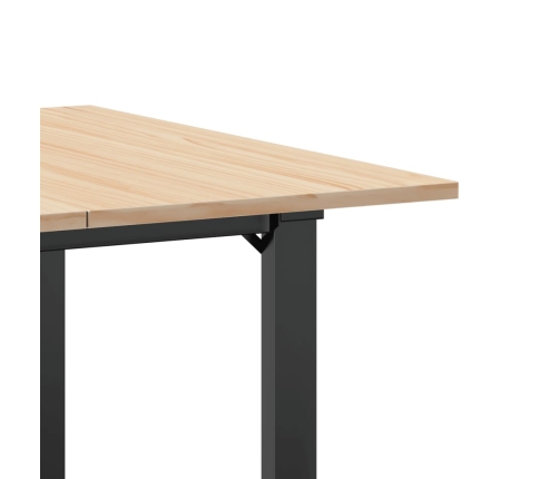 Virtuves Galds, O-Rāmis, 90X90X75 Cm, Priedes Koks, Čuguns Vidaxl