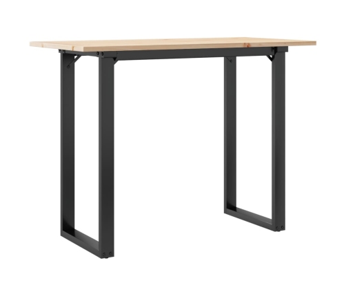 Virtuves Galds, O-Rāmis, 100X50X75 Cm, Priedes Koks, Čuguns Vidaxl