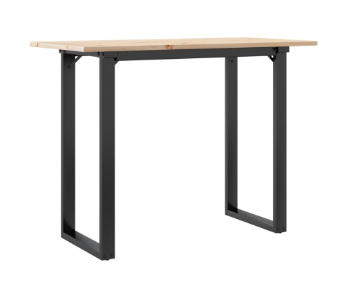 Virtuves Galds, O-Rāmis, 100X50X75 Cm, Priedes Koks, Čuguns Vidaxl