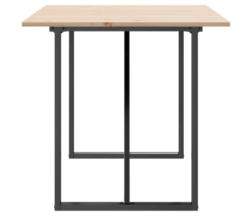 vidaXL virtuves galds, O-rāmis, 140x80x75 cm, priedes koks, čuguns