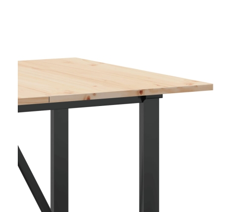 vidaXL virtuves galds, O-rāmis, 140x80x75 cm, priedes koks, čuguns