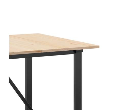 Virtuves Galds, O-Rāmis, 180X90X75 Cm, Priedes Koks, Čuguns Vidaxl