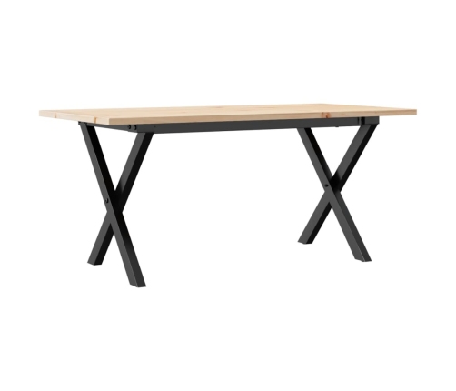 vidaXL kafijas galdiņš, X-rāmis, 100x50x45 cm, priedes koks, čuguns