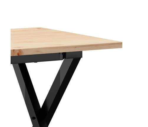 vidaXL kafijas galdiņš, X-rāmis, 100x50x45 cm, priedes koks, čuguns