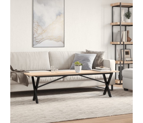 vidaXL kafijas galdiņš, X-rāmis, 160x40x45 cm, priedes koks, čuguns