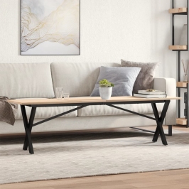 Kafijas Galdiņš, X-Rāmis, 160X40X45 Cm, Priedes Koks, Čuguns Vidaxl