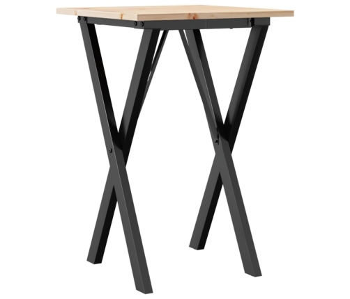 Virtuves Galds, X-Rāmis, 50X50X75 Cm, Priedes Koks, Čuguns Vidaxl
