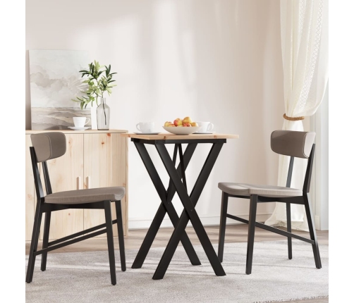 Virtuves Galds, X-Rāmis, 50X50X75 Cm, Priedes Koks, Čuguns Vidaxl