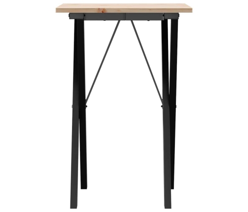 Virtuves Galds, X-Rāmis, 50X50X75 Cm, Priedes Koks, Čuguns Vidaxl