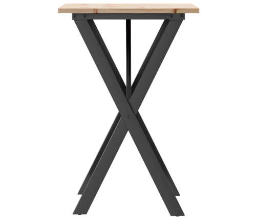 Virtuves Galds, X-Rāmis, 50X50X75 Cm, Priedes Koks, Čuguns Vidaxl