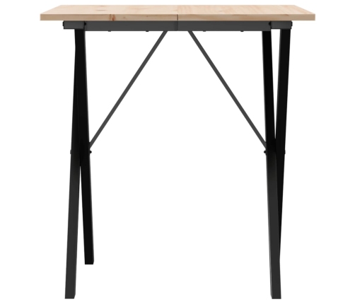 Virtuves Galds, X-Rāmis, 70X70X75 Cm, Priedes Koks, Čuguns Vidaxl