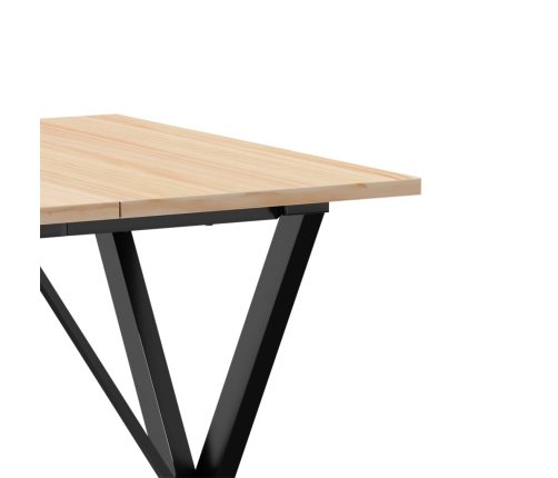 Virtuves Galds, X-Rāmis, 70X70X75 Cm, Priedes Koks, Čuguns Vidaxl