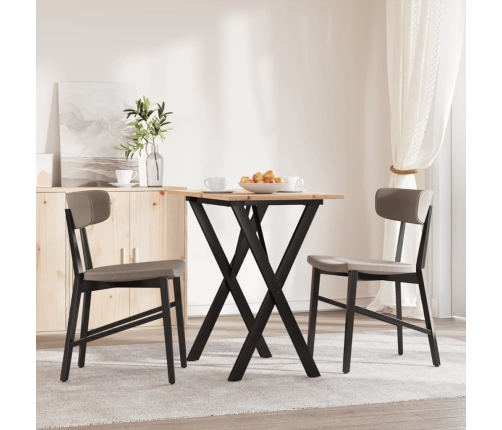 vidaXL virtuves galds, X-rāmis, 80x50x75 cm, priedes koks, čuguns