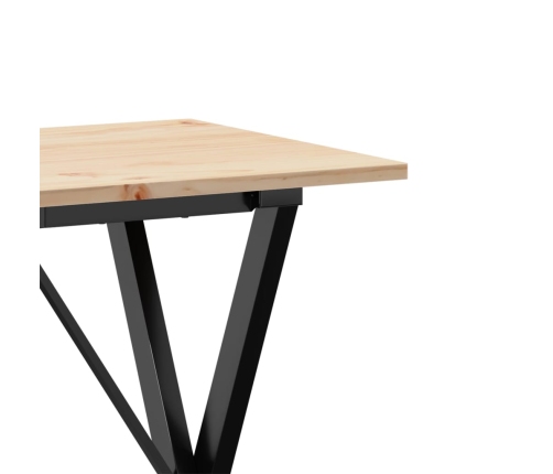 vidaXL virtuves galds, X-rāmis, 80x50x75 cm, priedes koks, čuguns