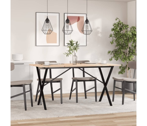 Virtuves Galds, X-Rāmis, 140X80X75 Cm, Priedes Koks, Čuguns Vidaxl