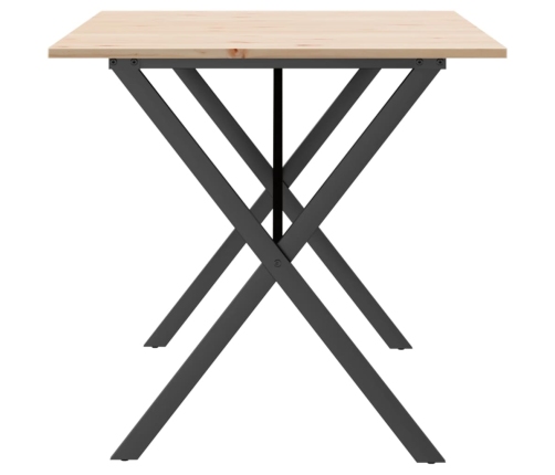 Virtuves Galds, X-Rāmis, 140X80X75 Cm, Priedes Koks, Čuguns Vidaxl