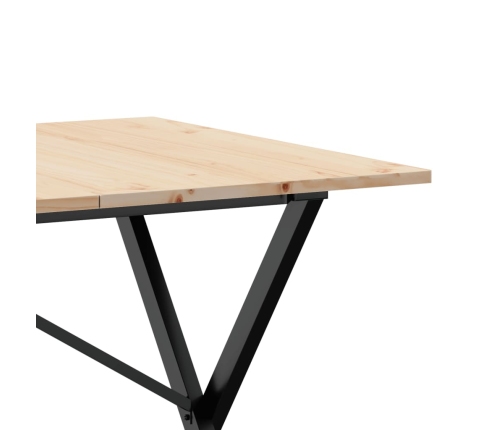 Virtuves Galds, X-Rāmis, 140X80X75 Cm, Priedes Koks, Čuguns Vidaxl