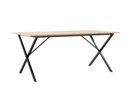 Virtuves Galds, X-Rāmis, 180X90X75 Cm, Priedes Koks, Čuguns Vidaxl