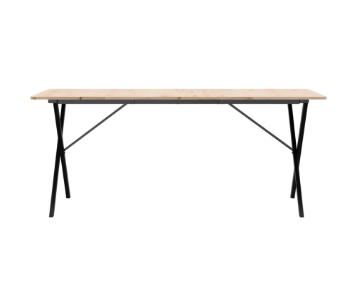 Virtuves Galds, X-Rāmis, 180X90X75 Cm, Priedes Koks, Čuguns Vidaxl