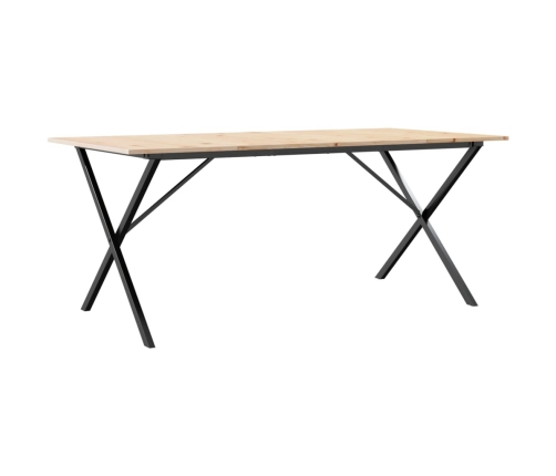 Virtuves Galds, X-Rāmis, 180X90X75 Cm, Priedes Koks, Čuguns Vidaxl