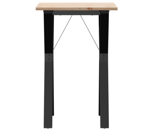vidaXL virtuves galds, Y-rāmis, 50x50x75 cm, priedes koks, čuguns