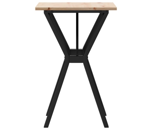 vidaXL virtuves galds, Y-rāmis, 50x50x75 cm, priedes koks, čuguns