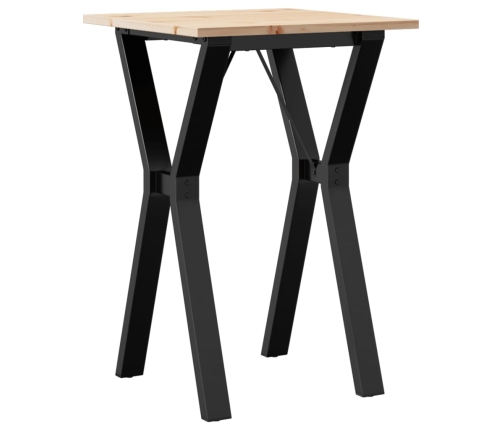 vidaXL virtuves galds, Y-rāmis, 50x50x75 cm, priedes koks, čuguns