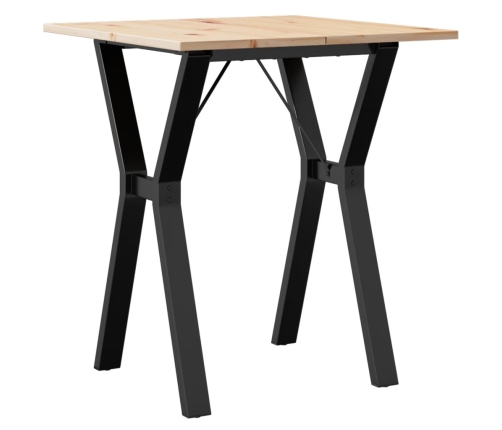 vidaXL virtuves galds, Y-rāmis, 70x70x75 cm, priedes koks, čuguns