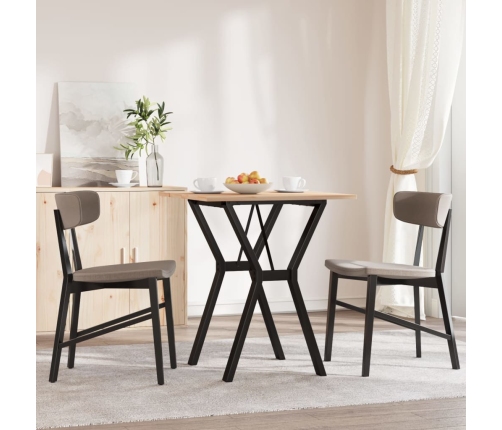 vidaXL virtuves galds, Y-rāmis, 70x70x75 cm, priedes koks, čuguns