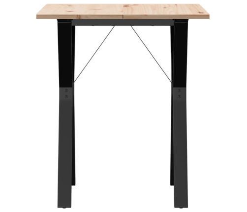 vidaXL virtuves galds, Y-rāmis, 70x70x75 cm, priedes koks, čuguns