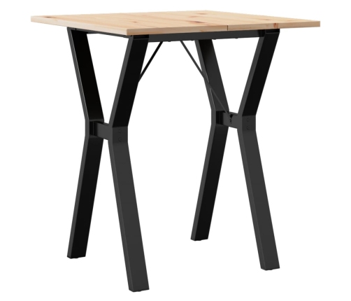 vidaXL virtuves galds, Y-rāmis, 70x70x75 cm, priedes koks, čuguns