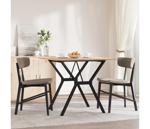 vidaXL virtuves galds, Y-rāmis, 80x80x75 cm, priedes koks, čuguns