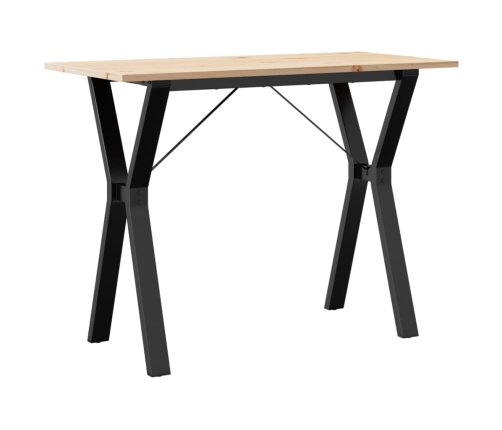 vidaXL virtuves galds, Y-rāmis, 100x50x75 cm, priedes koks, čuguns