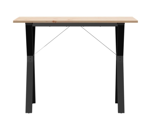 vidaXL virtuves galds, Y-rāmis, 100x50x75 cm, priedes koks, čuguns