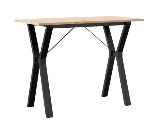 vidaXL virtuves galds, Y-rāmis, 100x50x75 cm, priedes koks, čuguns