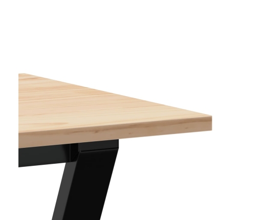 vidaXL virtuves galds, Y-rāmis, 100x50x75 cm, priedes koks, čuguns