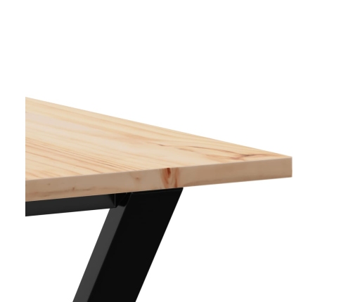 vidaXL virtuves galds, Y-rāmis, 140x80x75 cm, priedes koks, čuguns