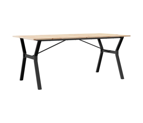 vidaXL virtuves galds, Y-rāmis, 180x90x75 cm, priedes koks, čuguns