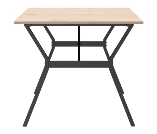 vidaXL virtuves galds, Y-rāmis, 180x90x75 cm, priedes koks, čuguns